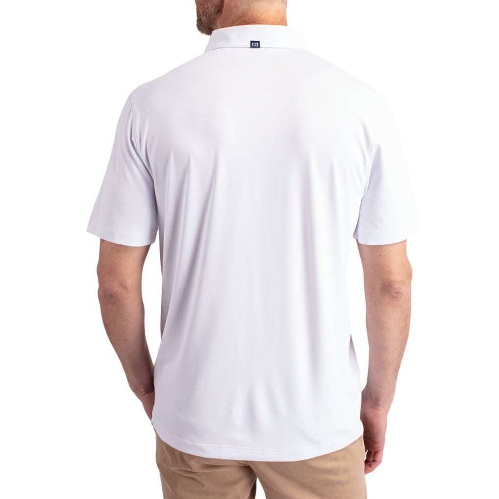  Michigan Wolverines Cutter & Buck Forge Alumni Eco Stretch Recycled Polo - White